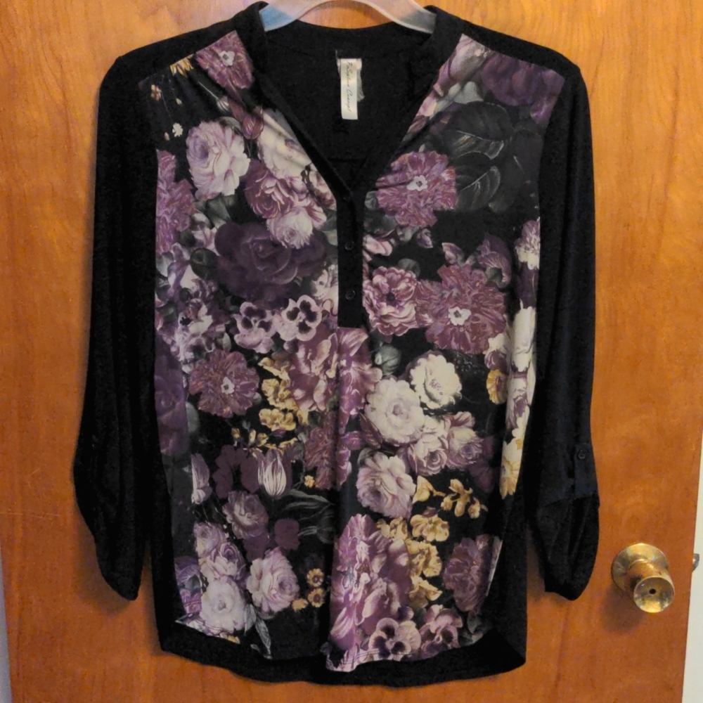 3 quarter sleeve floral  blouse